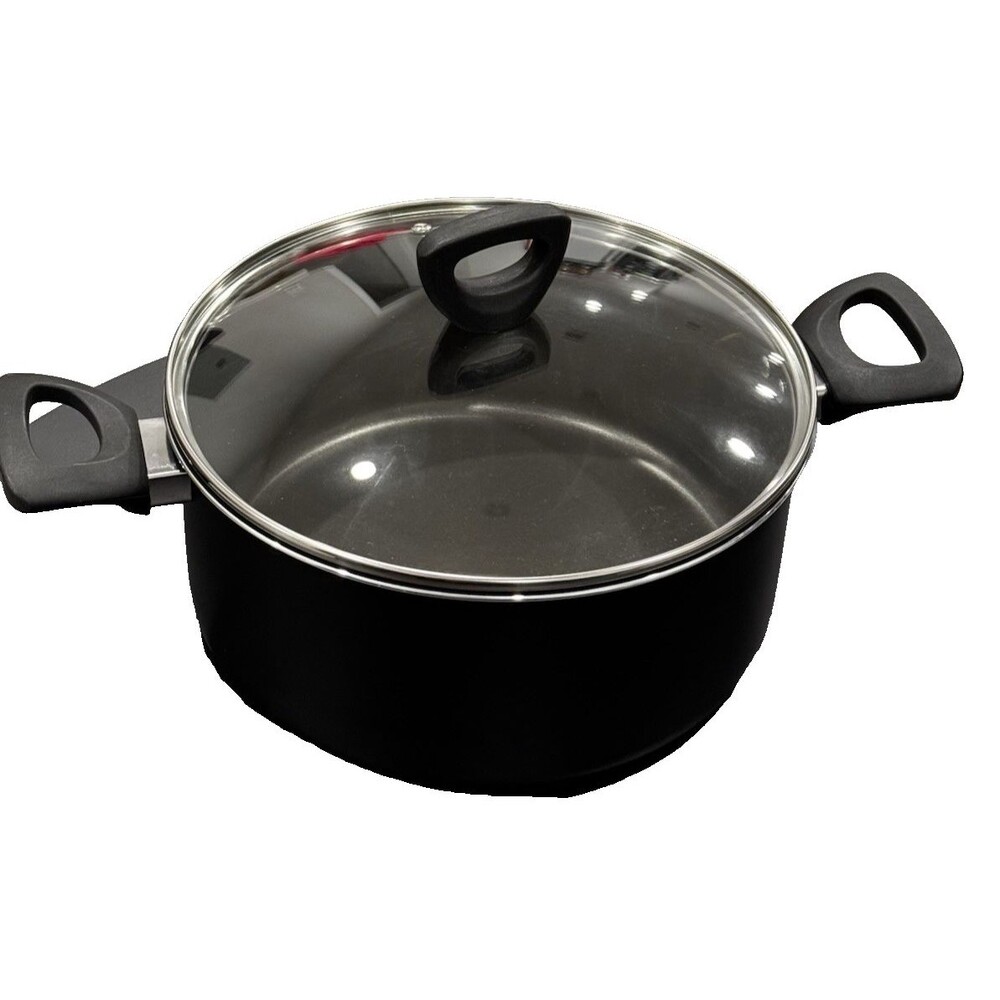 Cooks 5 Qt Nonstick Dutch Oven Aluminum  Black Pot With Lid